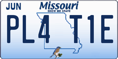 MO license plate PL4T1E