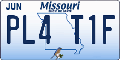MO license plate PL4T1F