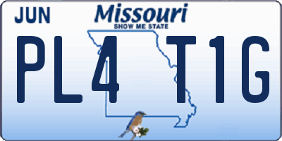 MO license plate PL4T1G
