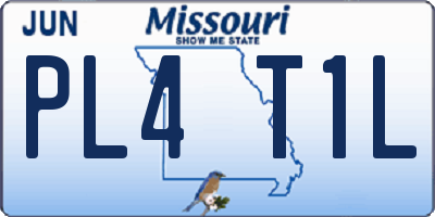 MO license plate PL4T1L