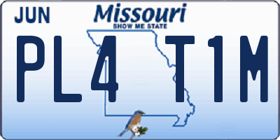 MO license plate PL4T1M