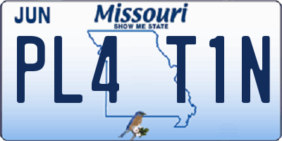 MO license plate PL4T1N