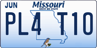 MO license plate PL4T1O
