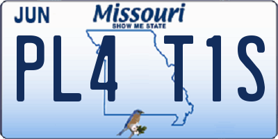MO license plate PL4T1S