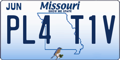 MO license plate PL4T1V