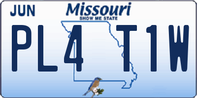 MO license plate PL4T1W