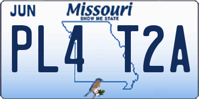 MO license plate PL4T2A