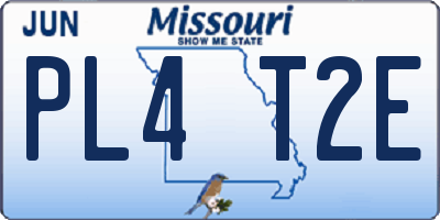 MO license plate PL4T2E