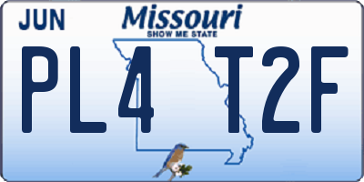 MO license plate PL4T2F