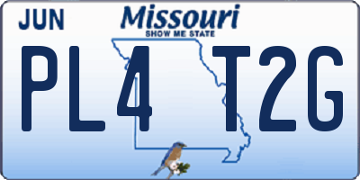 MO license plate PL4T2G