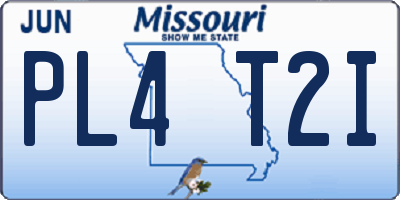 MO license plate PL4T2I