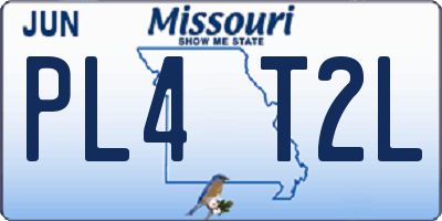 MO license plate PL4T2L
