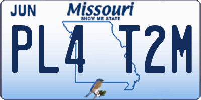 MO license plate PL4T2M