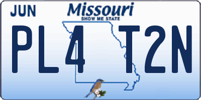 MO license plate PL4T2N