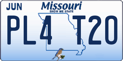 MO license plate PL4T2O