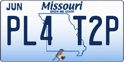 MO license plate PL4T2P