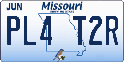 MO license plate PL4T2R
