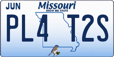 MO license plate PL4T2S
