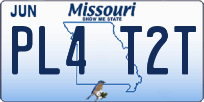 MO license plate PL4T2T