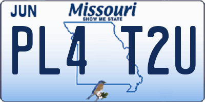 MO license plate PL4T2U