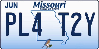 MO license plate PL4T2Y