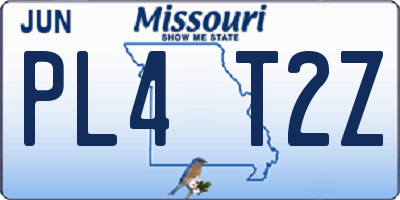 MO license plate PL4T2Z