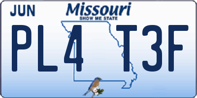 MO license plate PL4T3F