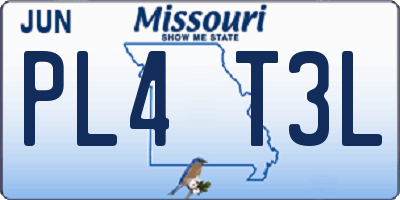 MO license plate PL4T3L