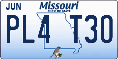 MO license plate PL4T3O