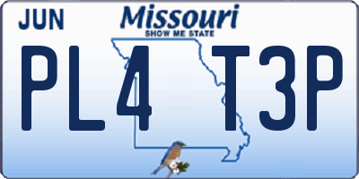 MO license plate PL4T3P