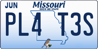 MO license plate PL4T3S