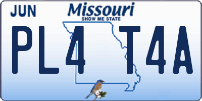 MO license plate PL4T4A