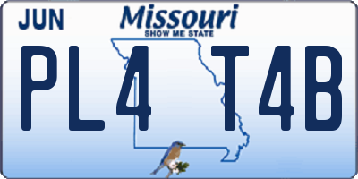 MO license plate PL4T4B