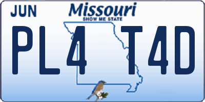 MO license plate PL4T4D