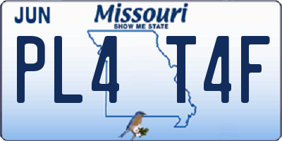 MO license plate PL4T4F