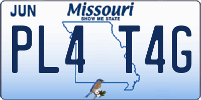 MO license plate PL4T4G