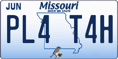 MO license plate PL4T4H