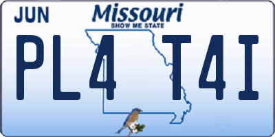 MO license plate PL4T4I