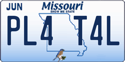 MO license plate PL4T4L