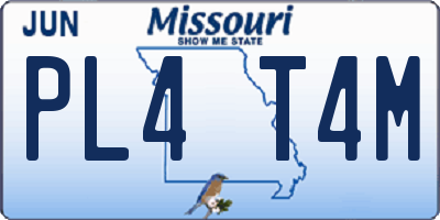 MO license plate PL4T4M
