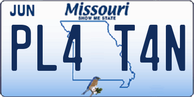 MO license plate PL4T4N