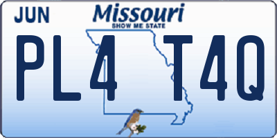 MO license plate PL4T4Q