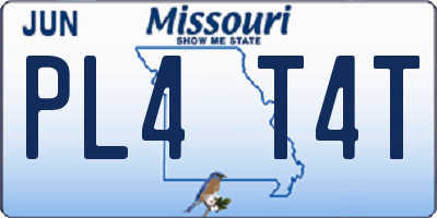 MO license plate PL4T4T