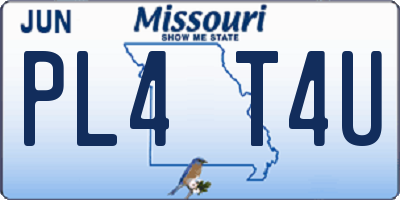 MO license plate PL4T4U