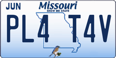 MO license plate PL4T4V