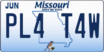 MO license plate PL4T4W