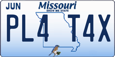 MO license plate PL4T4X