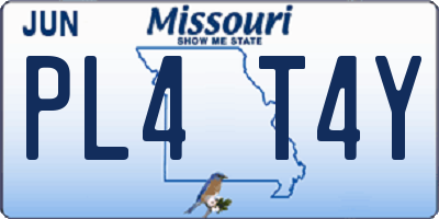 MO license plate PL4T4Y