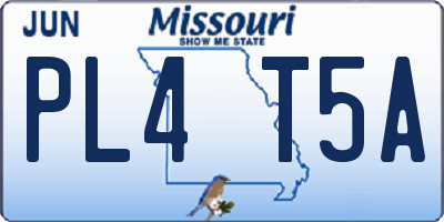MO license plate PL4T5A