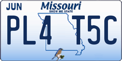 MO license plate PL4T5C